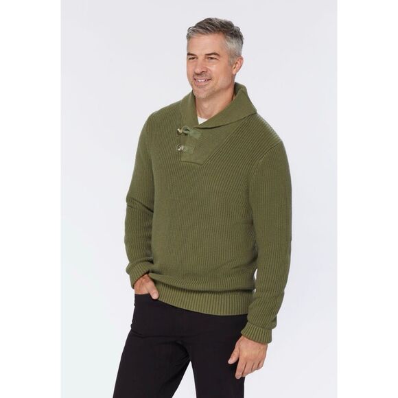 Duluth Trading Company Men’s Brigadier Shawl Collar Sweater Major Green XL Tall - Picture 2 of 8